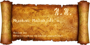 Nyakas Malakiás névjegykártya